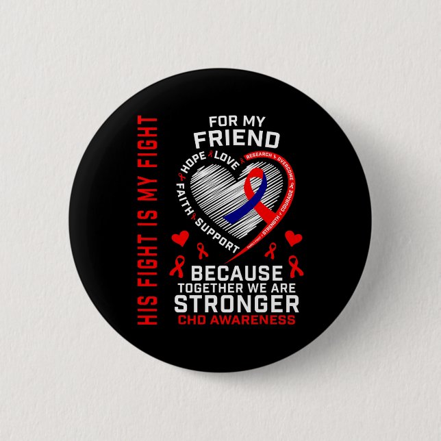 Rot sein Kampf ist mein Freund Kämpfe Kid Bewussts Button (Vorderseite)