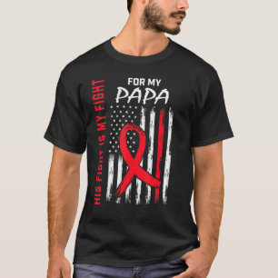 Rot Sein Kampf ist mein Kampf Papa Herzkrankheit b T-Shirt