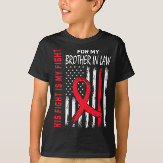 Rot sein Kampfbruder im Gesetz Herzkrankheiten Awa T-Shirt