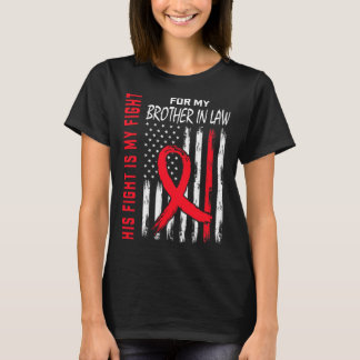 Rot sein Kampfbruder im Gesetz Herzkrankheiten Awa T-Shirt