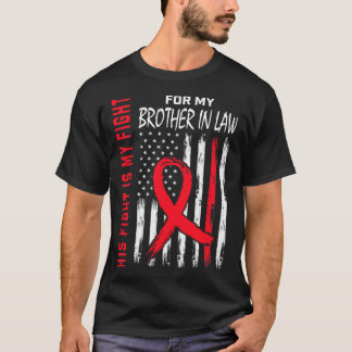 Rot sein Kampfbruder im Gesetz Herzkrankheiten Awa T-Shirt
