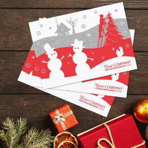 Rot & Silber Glitter Company Weihnachtskarte Einladung