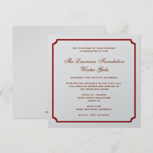 Rot-Silber-Quadrat Firmenfeiertag Einladung