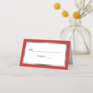 Rot   Silber   White Simple Elegante Platzkarten
