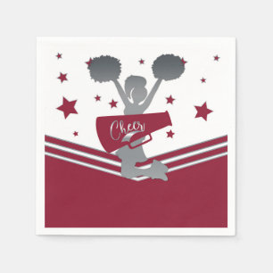 Rot-silberne Cheerleader-Party Serviette