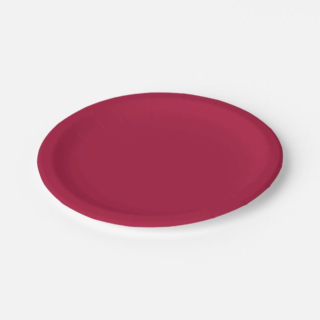 Rot (Solid Color) Pappteller (Schrägansicht)