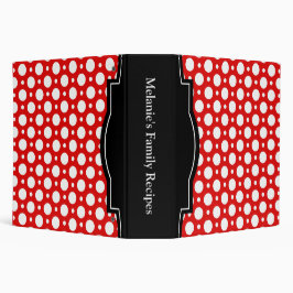 Rot sortierte Tupfen 2" Rezept-Mappe 5,1 Cm Ordner