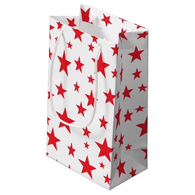 Rot spielt Geschenk-Tasche die Hauptrolle Kleine Geschenktüte (Rückseite Schrägansicht)