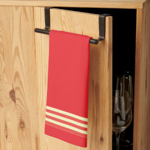 Rot + Streifen Zierküchen Handtuch