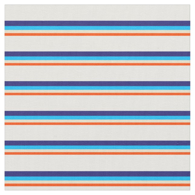Rot, Tan, Deep Sky Blue, Midnight Blue und White Stoff (Nahaufnahme)