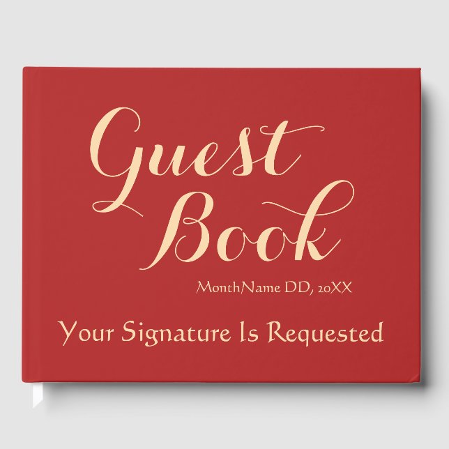 Rot, Tan Generic Guestbook Gästebuch (Vorderseite)
