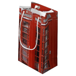 Rot telefoniert nahe Big Ben Kleine Geschenktüte