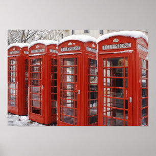 Rot telefoniert nahe Big Ben Poster