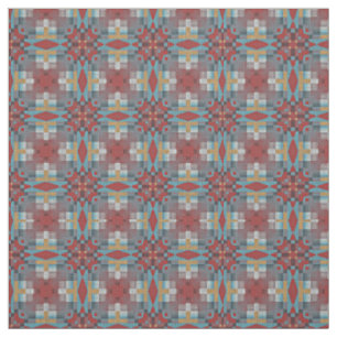 Rot Türkis Aquamarin Blau Ocker Gelb Ethnic Look Stoff