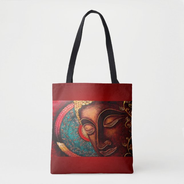 Rot u. Gold Buddha Tasche (Vorderseite)