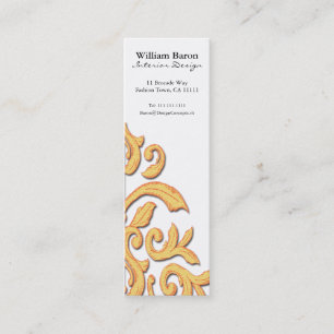 Rot u. Goldbarocker Damast-elegante Visitenkarte