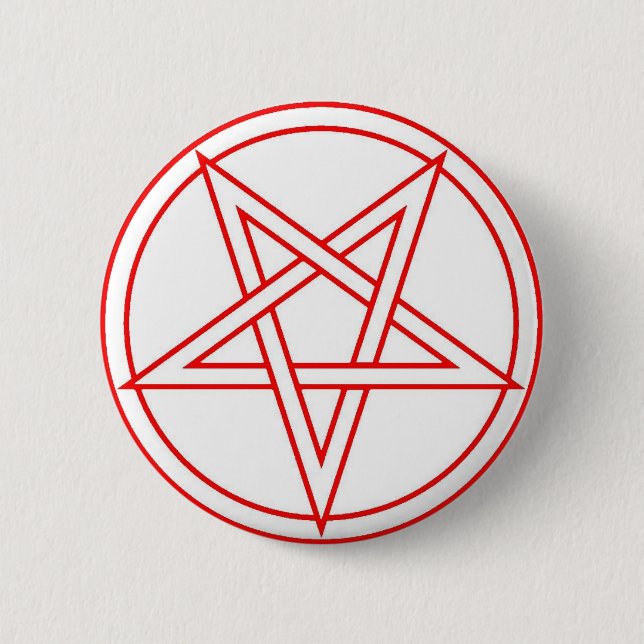 Rot umgekehrtes Pentagramm Button (Vorderseite)
