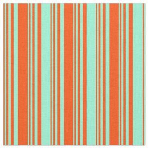 Rot- und Aquamarine-Streifenmuster Stoff