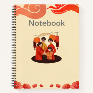 Rot und Beige 8.5" x 11" SpiralNotebook Notizbuch