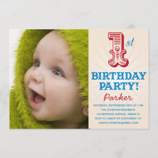 ROT UND BLAU 1. | ERSTE GEBURTSTAGLICHE EINLADUNG