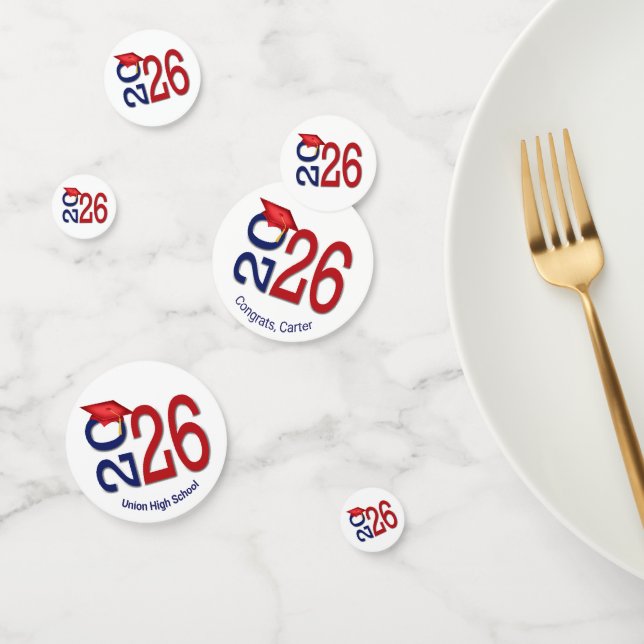 Rot und Blau 2025 Abschluss Konfetti (Gruppe)
