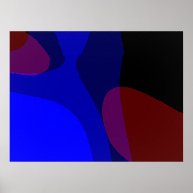 Rot und Blau Abstrakt Art. 601 Poster (Vorne)