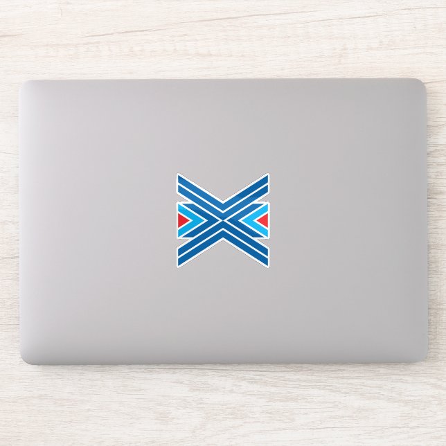 Rot und Blau Buchstabe X Monogramm Aufkleber (Computer)