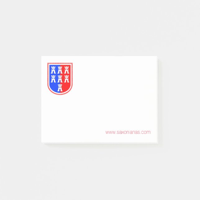 Rot und Blau, das sächsische Post-it Klebezettel (Vorderseite)