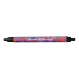 Rot und Blau Drops Abstraktes Design Schwarzer Far Kugelschreiber