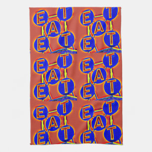 Rot und Blau essen Küchentücher