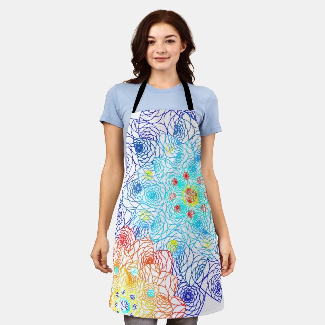 Rot und Blau farbig Schürze (Getragen)