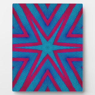 Rot und Blau Geometric Fotoplatte