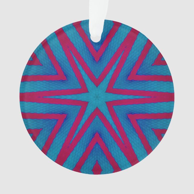 Rot und Blau Geometric Ornament (Vorderseite)