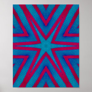Rot und Blau Geometric Poster