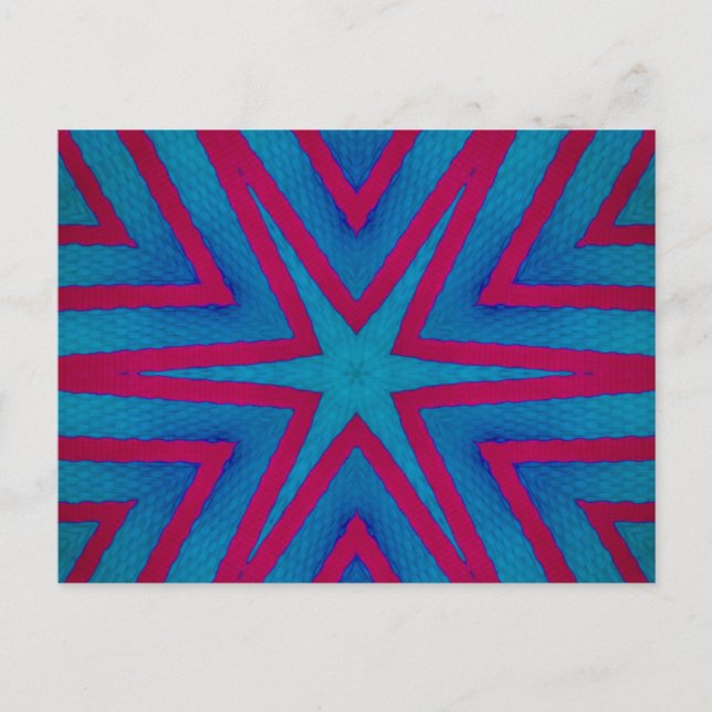 Rot und Blau Geometric Postkarte (Vorderseite)