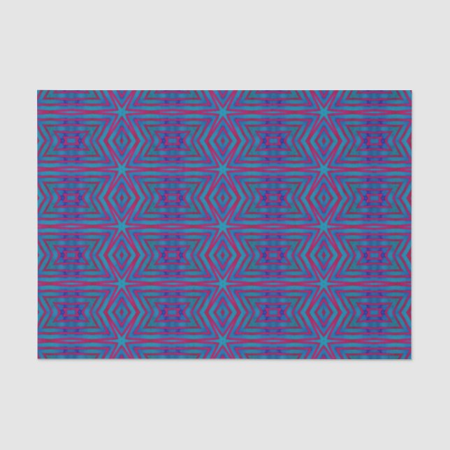 Rot und Blau Geometric Seidenpapier (Vorderseite)