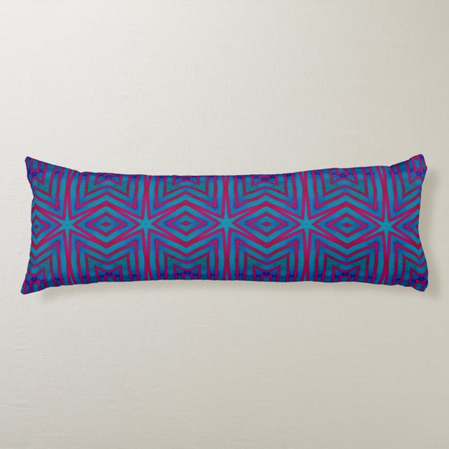 Rot und Blau Geometric Seitenschläferkissen (Vorderseite)
