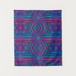 Rot und Blau Geometric Wandteppich