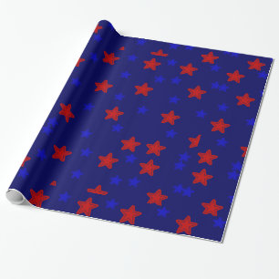 Rot und Blau - Geschenkpapier