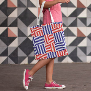 Rot und Blau, gestreift Tasche