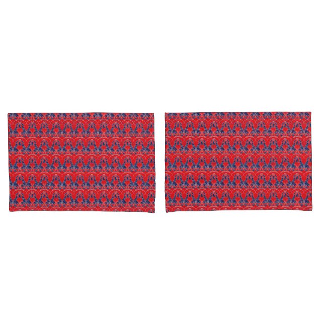 Rot und Blau Kissenbezug (Vorderseite-Set)
