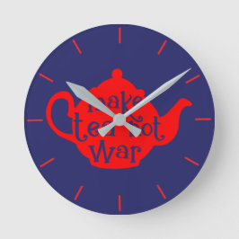 Rot und Blau machen Tee zu einer nicht kriegsfried Runde Wanduhr