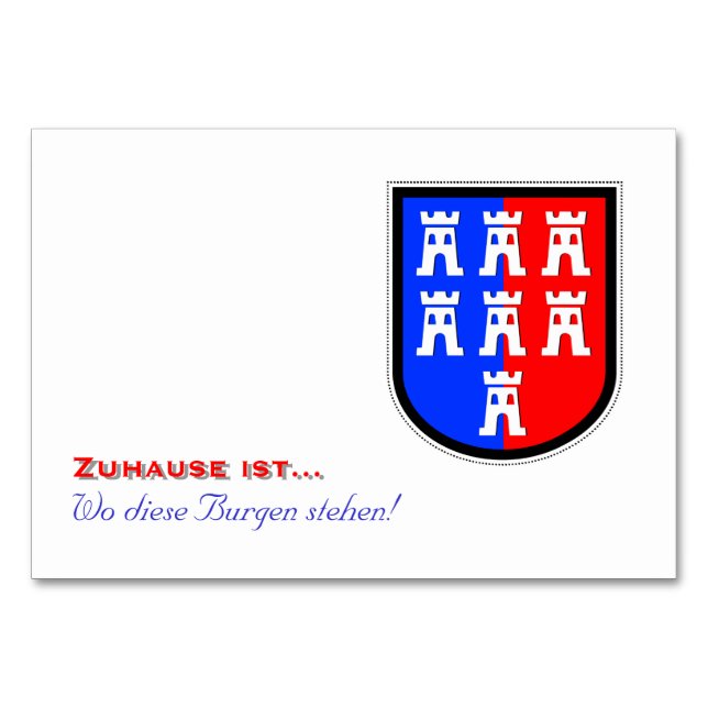 Rot und Blau, muss es sein Tischnummer (Vorderseite)