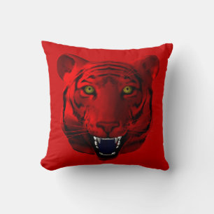 Rot und Blau Tiger Kissen
