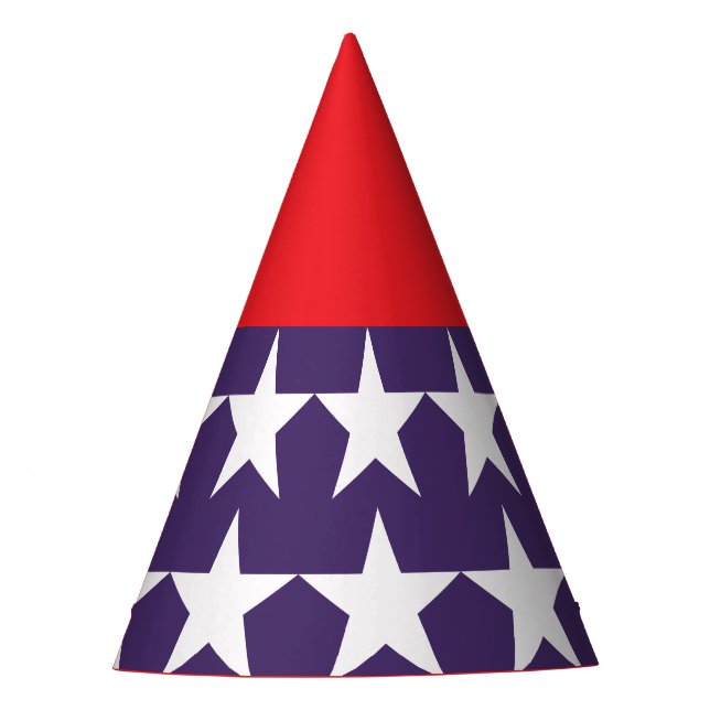 Rot und Blau US Flagge 4. Juli Partyhütchen (Vorderseite)