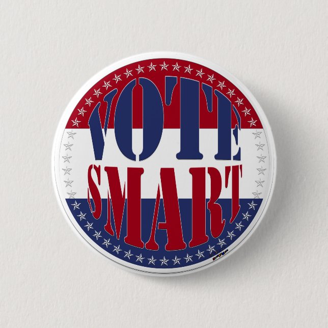 Rot und Blau VOTE SMART Button (Vorderseite)