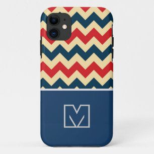 Rot und Blau Zickzack Zigzag. Custom Monogram title_seo2