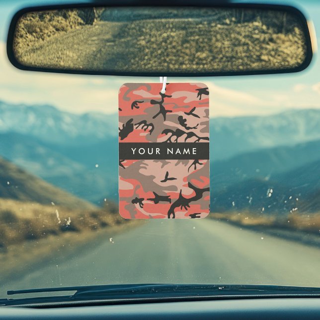 Rot und braun Camouflage Ihr Name Persönlich gesta Autolufterfrischer (Von Creator hochgeladen)