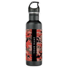 Rot und braun Camouflage Ihr Name Persönlich gesta Edelstahlflasche