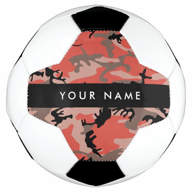Rot und braun Camouflage Ihr Name Persönlich gesta Fußball (Vorderseite)